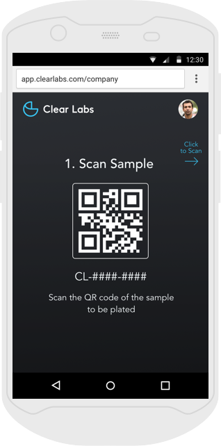 Clear Labs Hand-Held Scanner UI
