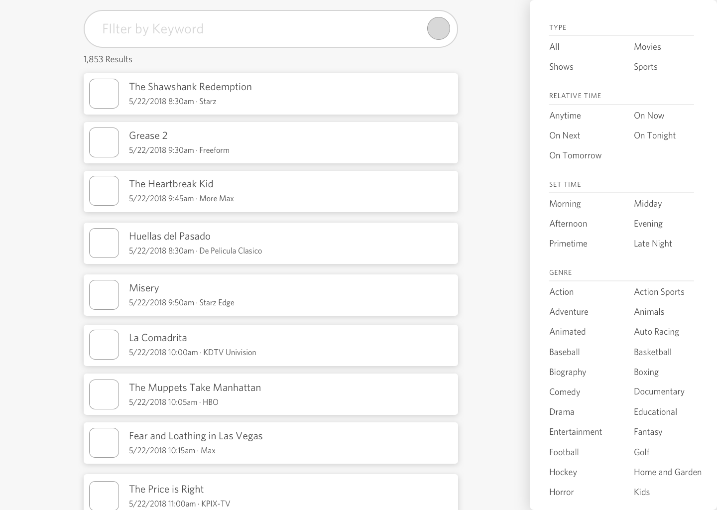 Live TV Content Filtering Prototype